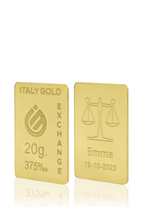 Lingotto Oro segno zodiacale Bilancia 9 Kt da 20 gr. - Idea Regalo Segni Zodiacali - IGE: Italy Gold Exchange